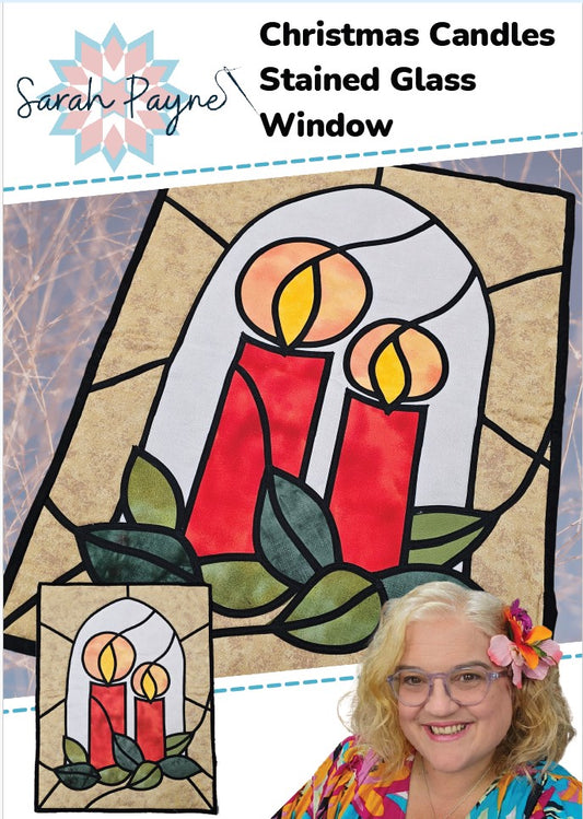 Christmas Candles Stained Glass Window Pattern