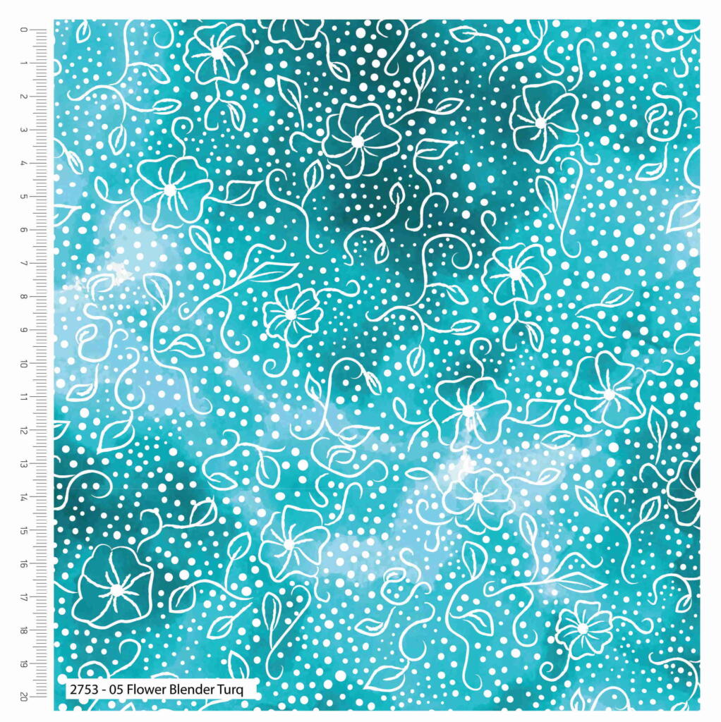 Sarah Payne Bird's of Paradise Cotton Prints By The Metre (112cm Wide) - Flower Blender Turquoise