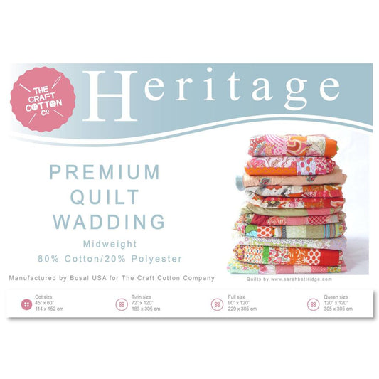 Heritage Premium Mid-Weight Pre-cut Wadding Pack - 45" x 60" / 114cm x 152cm