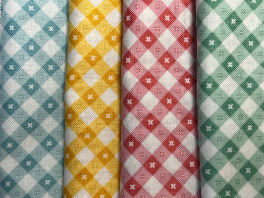 Gingham Cotton Prints Fat Quarter (1/4) Bundle - Pastel