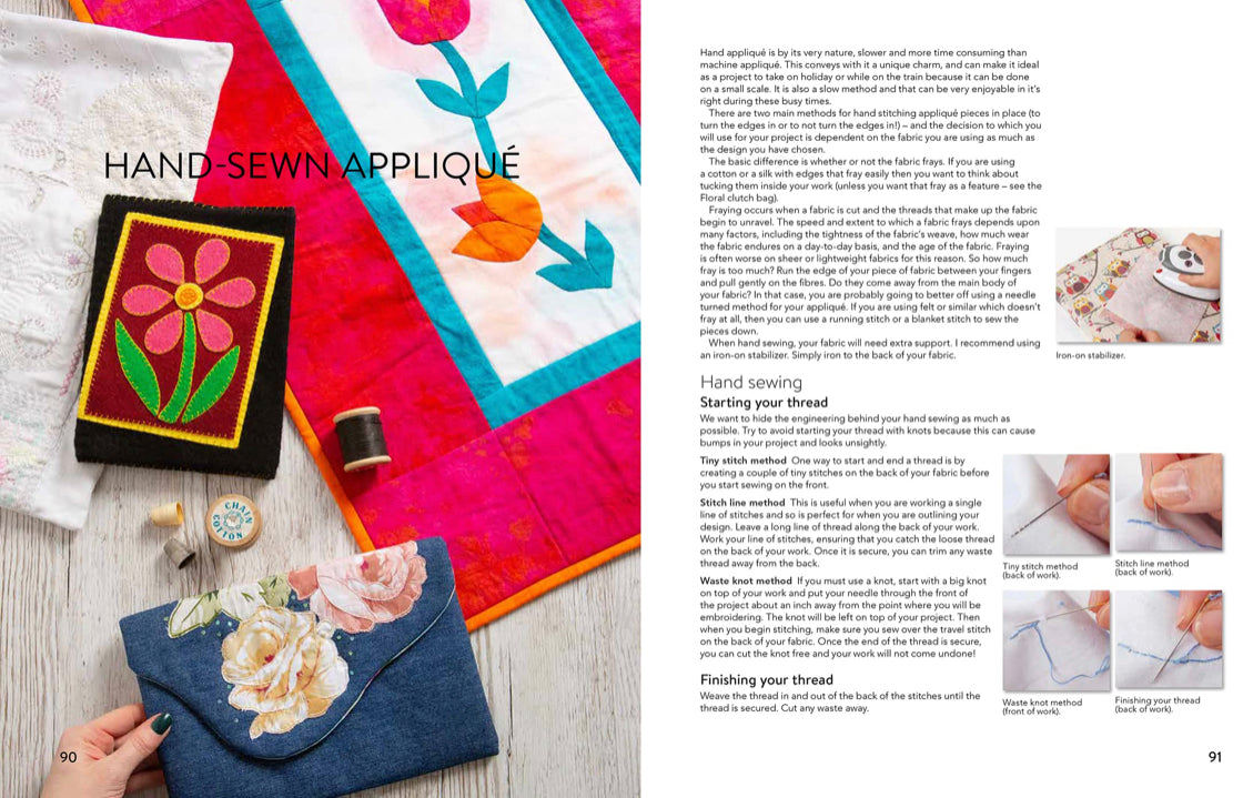 ** NEW** Sarah Payne’s Appliqué School Paperback Book: A guide to hand and machine appliqué for sewers and quilters