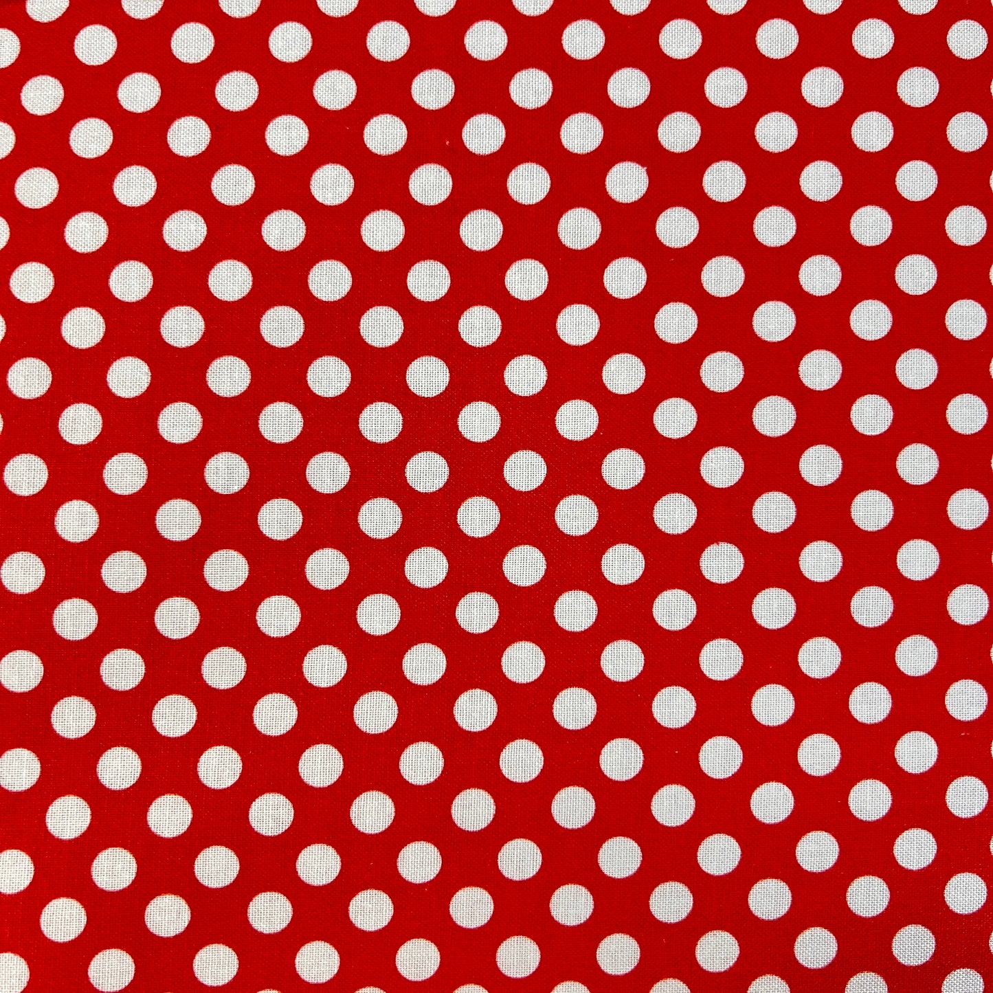 Cotton Prints By The Metre (112cm Wide) - White Spot on Red