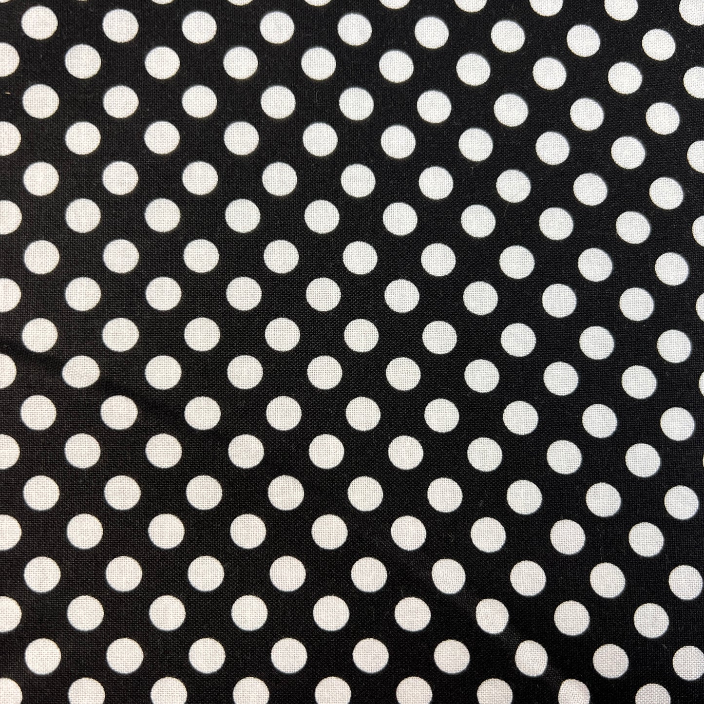 Cotton Prints By The Metre (112cm Wide) - White Spot on Black