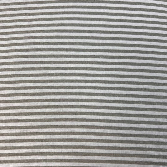 Cotton Prints By The Metre (112cm Wide) - Grey & White Stripe