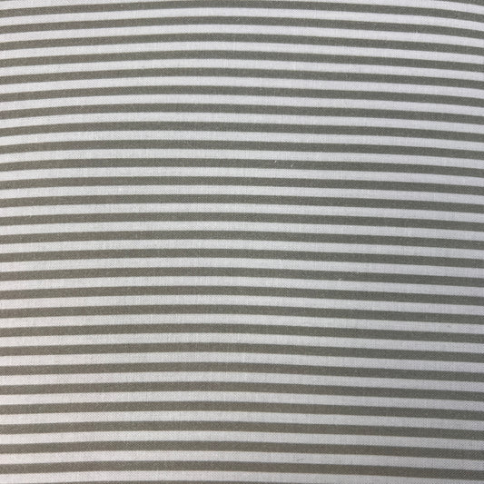 Cotton Prints By The Metre (112cm Wide) - Grey & White Stripe