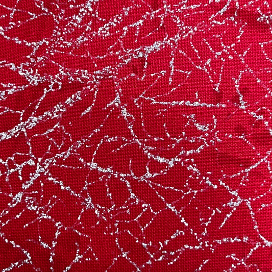 Diamond Dust by Whistler Studios Glitter / Sparkle 100% Cotton Fabric (110cm wide) - Red
