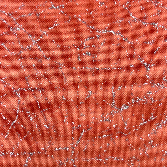 Diamond Dust by Whistler Studios Glitter / Sparkle 100% Cotton Fabric (110cm wide) - Coral