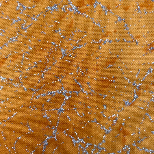 Diamond Dust by Whistler Studios Glitter / Sparkle 100% Cotton Fabric (110cm wide) - Orange