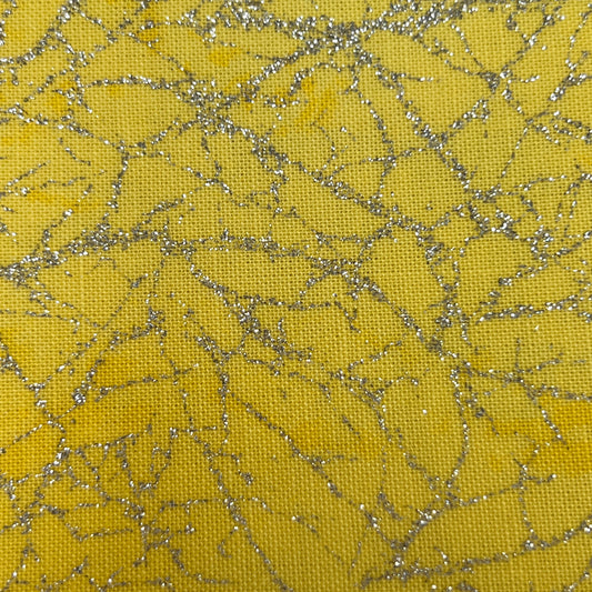 Diamond Dust by Whistler Studios Glitter / Sparkle 100% Cotton Fabric (110cm wide) - Yellow