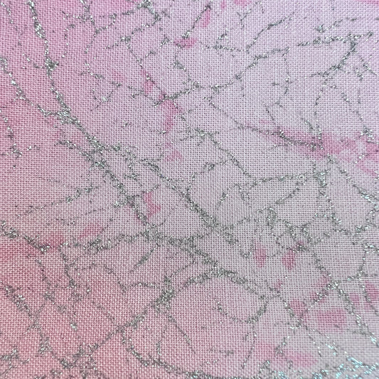 Diamond Dust by Whistler Studios Glitter / Sparkle 100% Cotton Fabric (110cm wide) - Petal