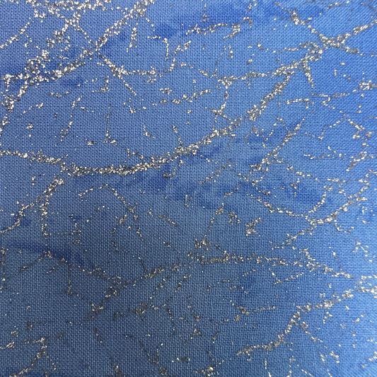 Diamond Dust by Whistler Studios Glitter / Sparkle 100% Cotton Fabric (110cm wide) - Blue