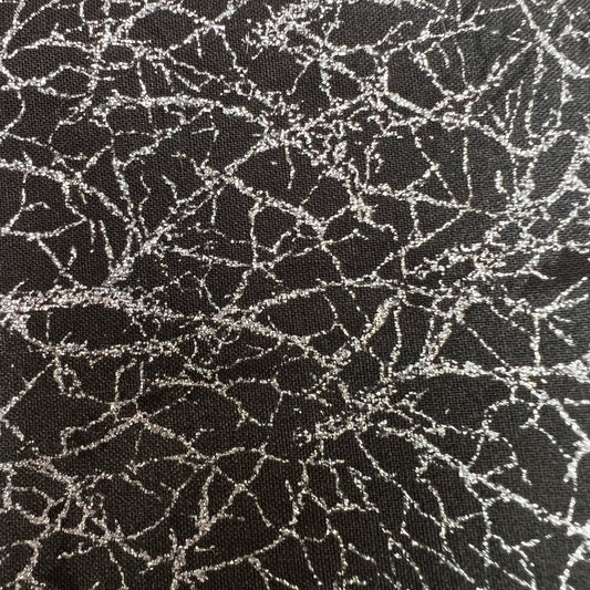 Diamond Dust by Whistler Studios Glitter / Sparkle 100% Cotton Fabric (110cm wide) - Black