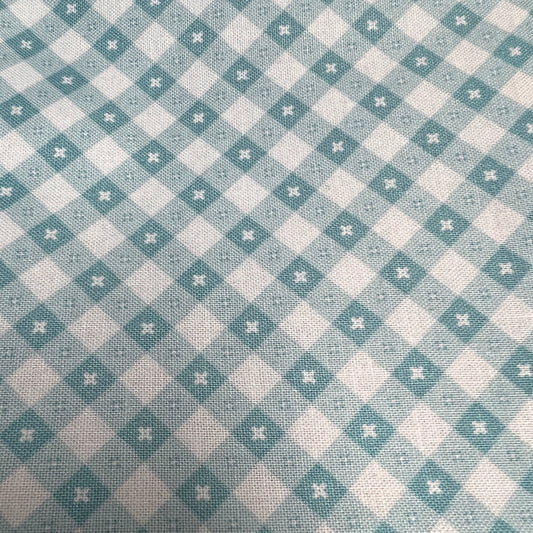 Poppie Cotton Gingham Picnic By The 1/2 Metre (108cm Wide) - Pale Blue