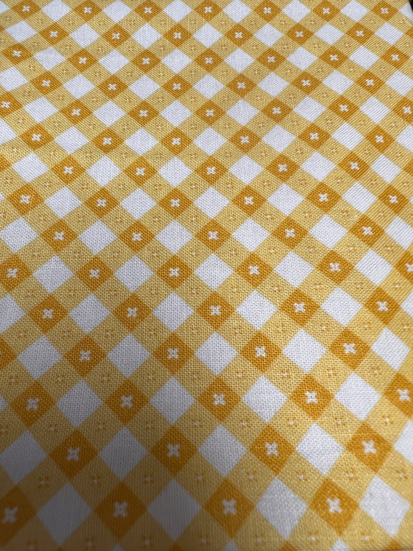 Poppie Cotton Gingham Picnic By The Metre (108cm Wide) - Pale Yellow