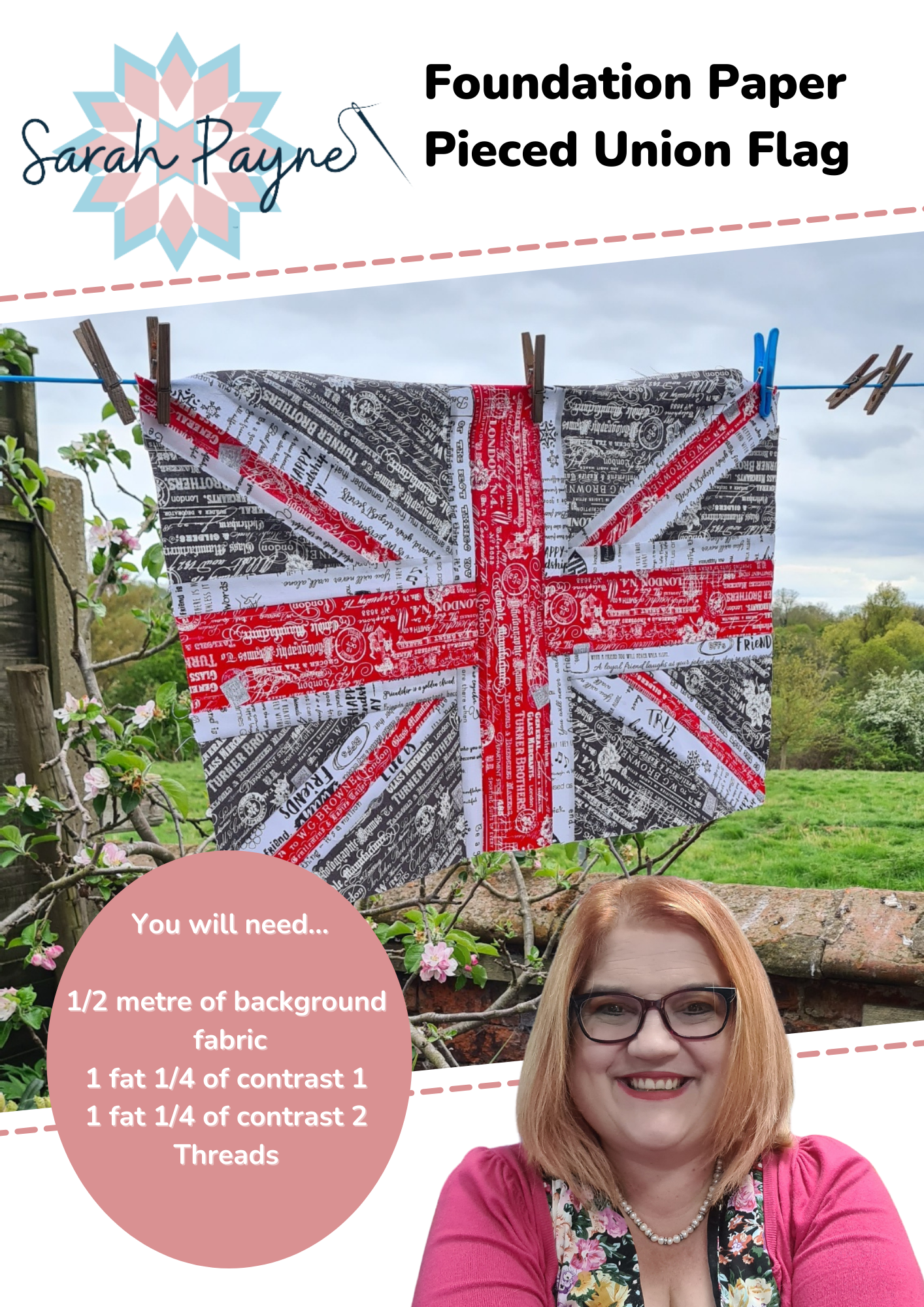 Sarah Payne's Jubilee Foundation Paper Pieced Union Flag Pattern - Download Only