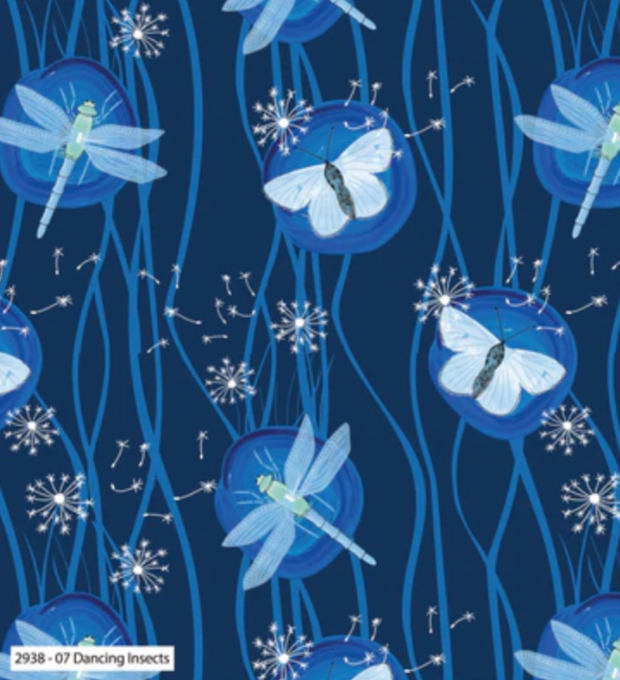 Sarah Payne British Waterways Cotton Prints By The Half Metre (112cm Wide) - Dancing Insects