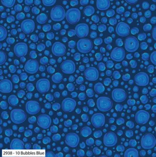 Sarah Payne British Waterways Cotton Prints By The Half Metre (112cm Wide) - Blue Bubbles