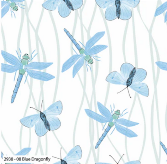 Sarah Payne British Waterways Cotton Prints By The Half Metre (112cm Wide) - Blue Dragonfly
