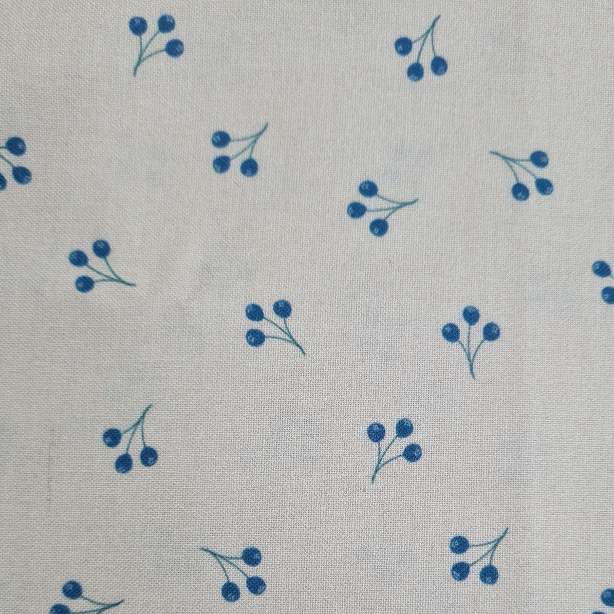 Cotton Prints By The 1/2 Metre (140cm Wide) - Lemon & Blue Floral